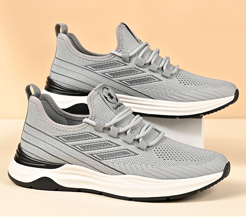 Spider King Men's Shoes Spring Summer Thin Mesh Breathable Flyknit Lightweight Sports Casual Shoes 28F069 Gray Size 41 13