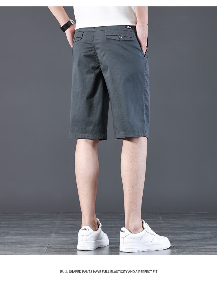 JEEP High-End Lightweight Five-Pocket Casual Shorts for Men, New Summer 2026 Business Loose Straight-Leg Mid-Length Pants for Me 16