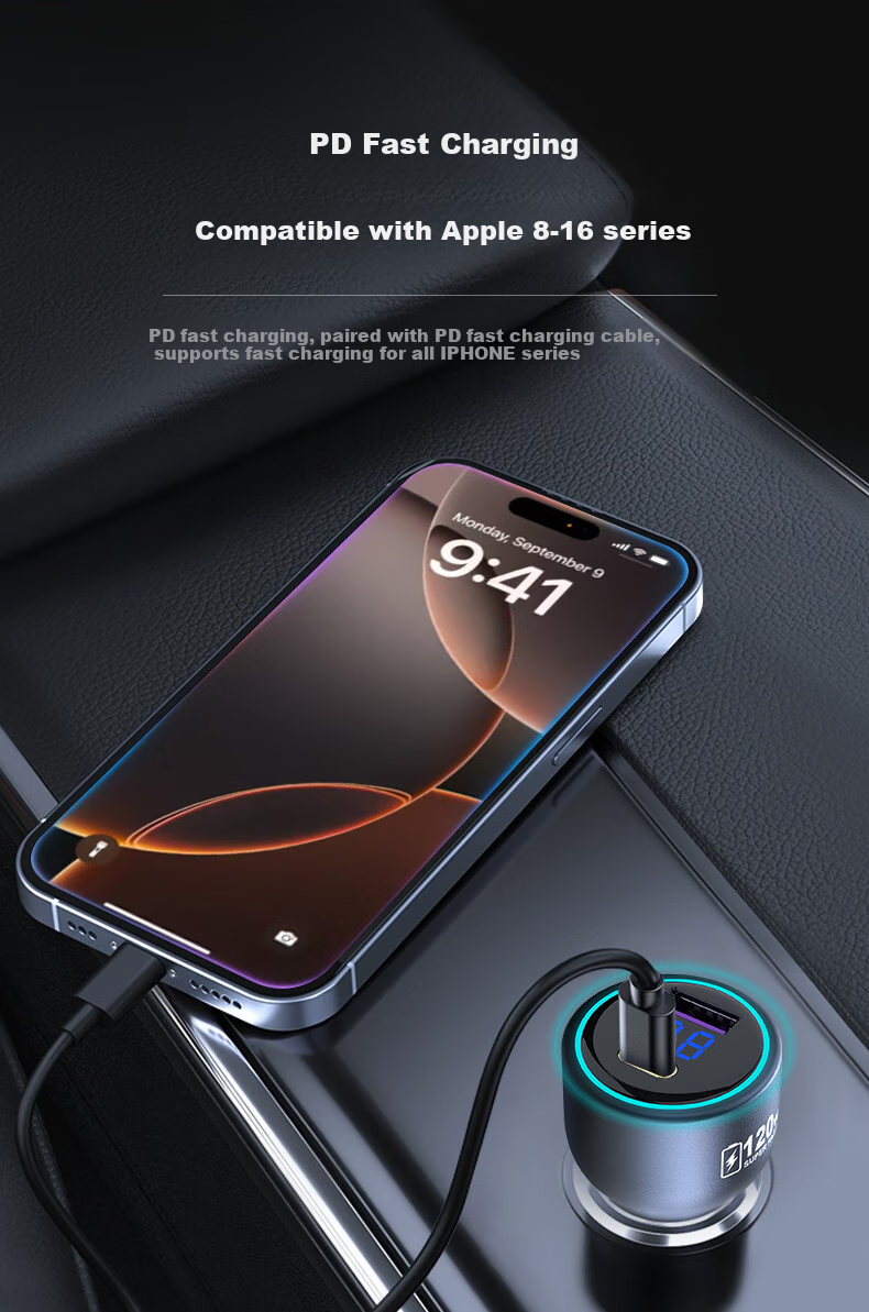 Newsmy Car Charger with Full Protocol Super Fast Charging Cigarette Lighter Adapter Dual USB [88W/120W+30W] 7
