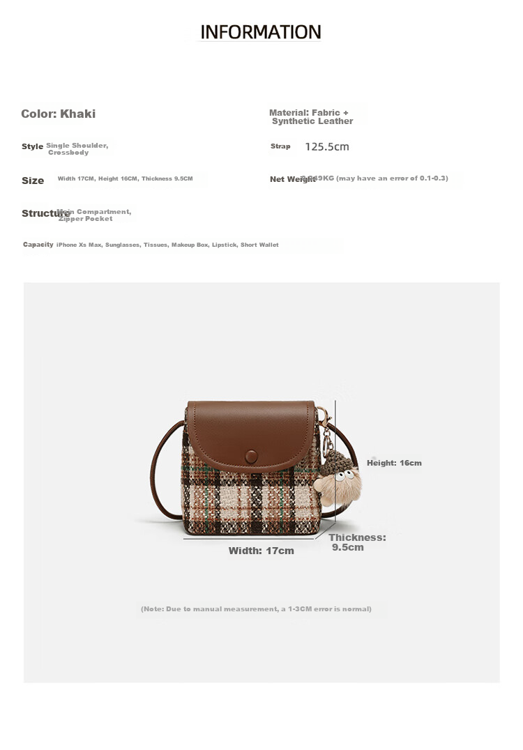 Aiqinghai Handbag for Women, Shoulder Crossbody Bag, Phone Pouch, Stylish Small Purse, Light Luxury Birthday Mother's Day Gift, Practical Present for Mom 9