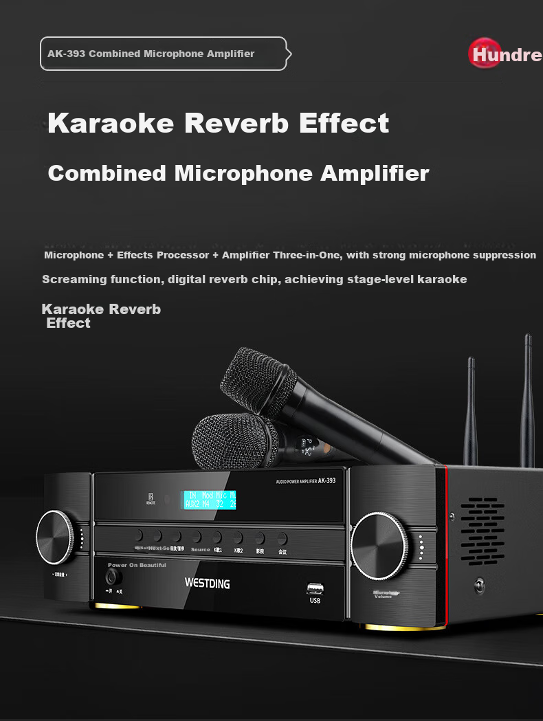 WESTDING Home KTV Sound System Package, Complete Karaoke Equipment Set, Karaoke Machine with Voice Selection, Living Room 10-Inch Four-Way Speaker Set, 118 Set 8