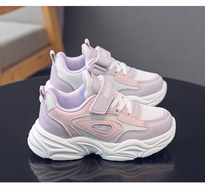 Warrior Girls' Shoes Spring And Autumn Mesh Breathable Children's Sneakers WZ(CL)-1206 White/Pink 28 8