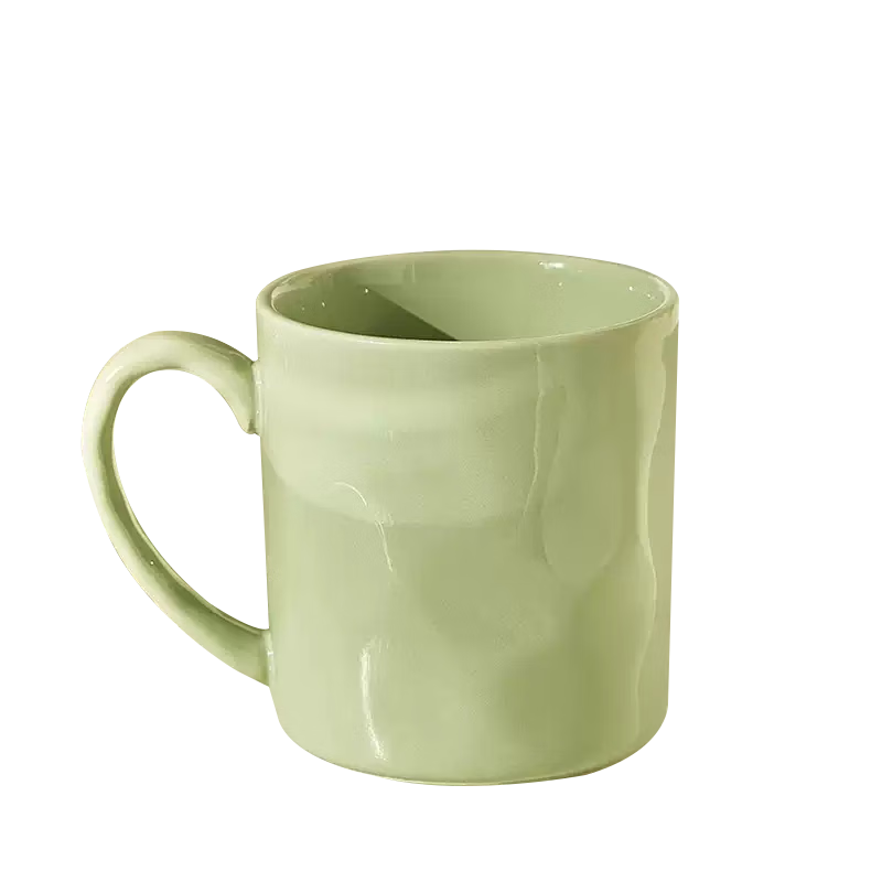 CAIZHI Mug, Household Ceramic Cup, Student Tea Cup, Office Coffee Cup, Cream Green CZ6788