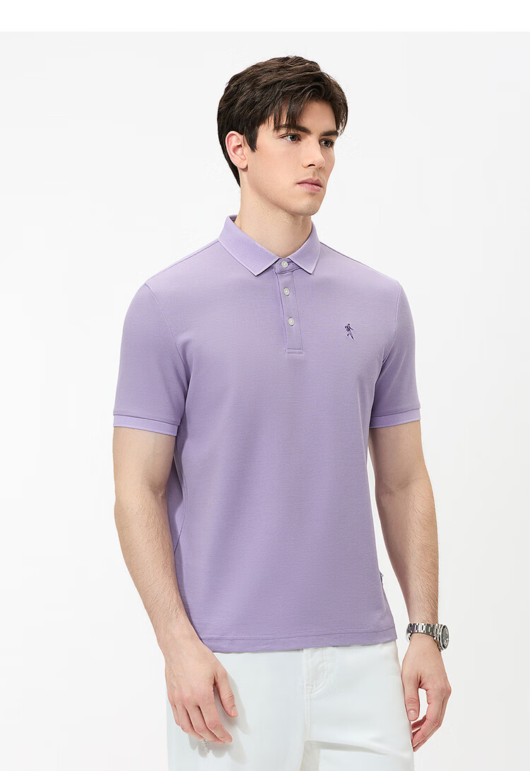 DANCING WOLVES [Instant Cool Feeling] Antibacterial And Anti-Mite Summer Versatile Men's Short-Sleeve POLO Shirt, 801 Off-White, L(175) 6