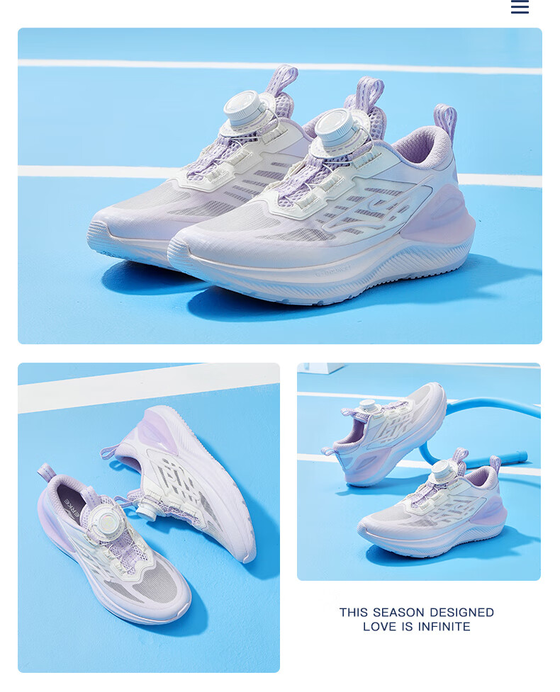 ERKE Children's Shoes, Boys And Girls Casual Shoes, Kids' Rotary Buckle Shock-Absorbing Lightweight Running Shoes, Pink/ERKE White, Size 39 19