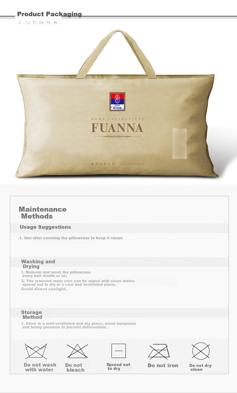 FUANNA Children's Latex Pillow, Class A Imported from Thailand, Antibacterial Children's Neck Support High Pillow, Single Pack, 50*30*7-9cm, White 10