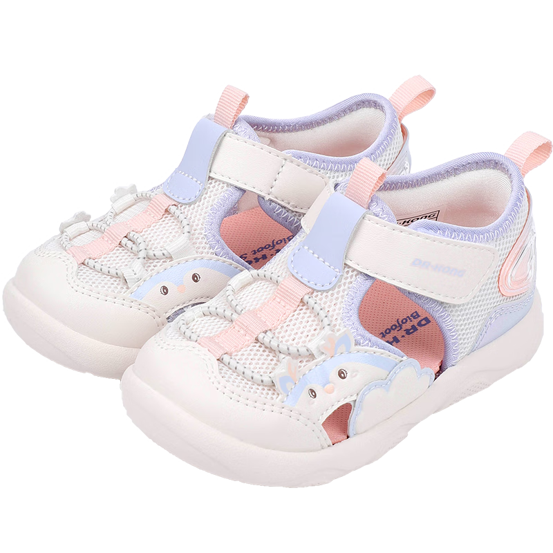 Dr. Jiang Toddler Walking Shoes Summer Lightweight Sports Style Baby Kids Sandals 2B14A2042CW Beige/Purple Size 26