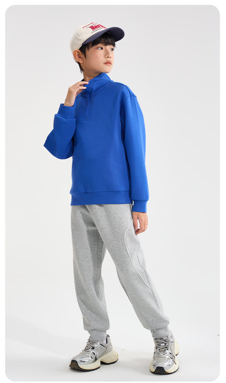 Snoopy Boys' Pullover Sweatshirt Spring and Autumn Kids' Half-Zip Casual Top 2026 New Youth Breathable Spring Sportswear 11