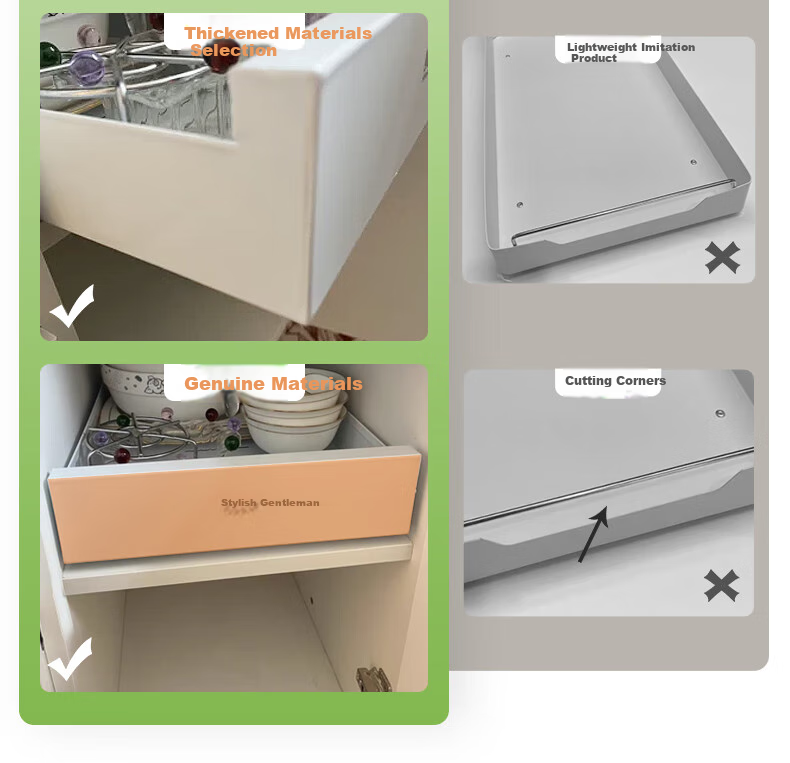 Shuaishi Pull-Out Kitchen Storage Rack, Drawer Dish Rack, No-Drill Cabinet Organizer, Spice Rack, Multifunctional Storage Cabinet 12