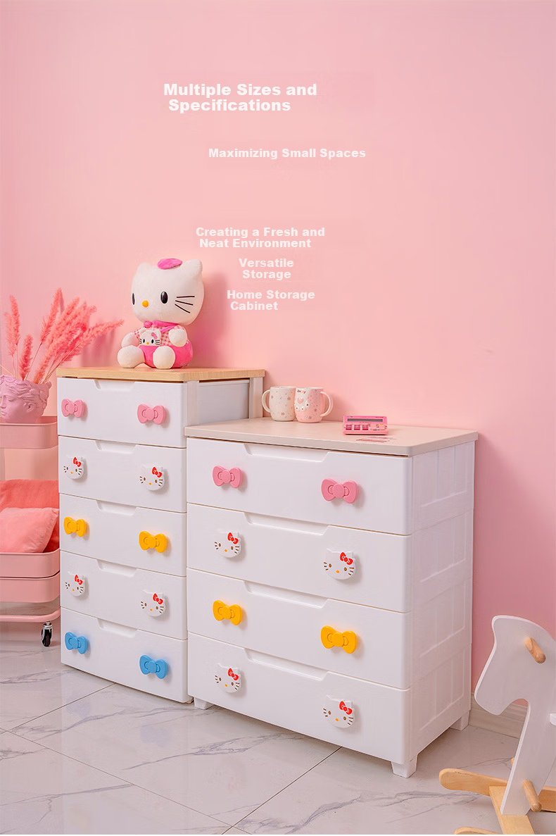 IRIS Storage Cabinet, Drawer-Style Simple Wardrobe, Five-Drawer Chest, Storage Cabinet, Toy Storage KITTY Cute 5-Layer Storage Cabinet 10