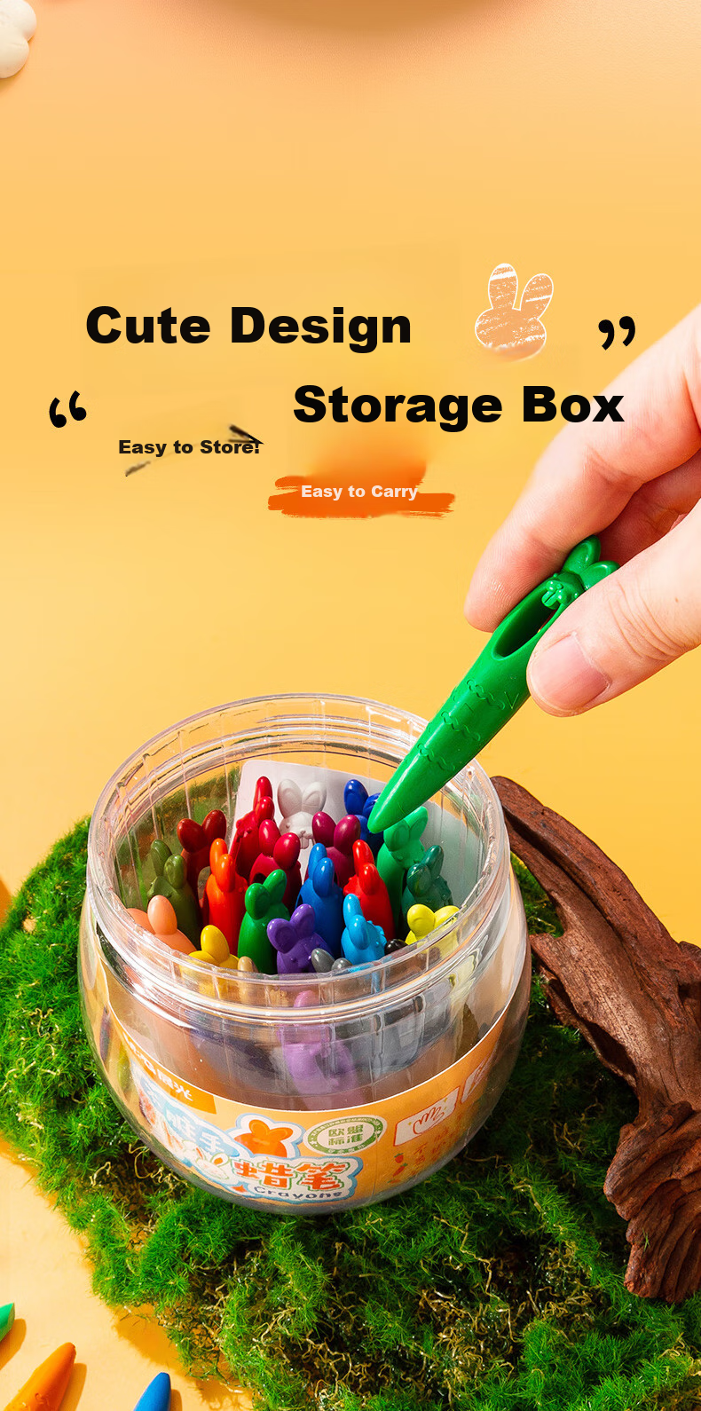 M&G Stationery, Clean Hands, Luotutu Children's Crayons, 24 Colors, Drawing Pencils, Easy to Hold for Toddlers, Not Easily Broken, Painting Colored Pens, AGM900L2 Birthday Gift 7