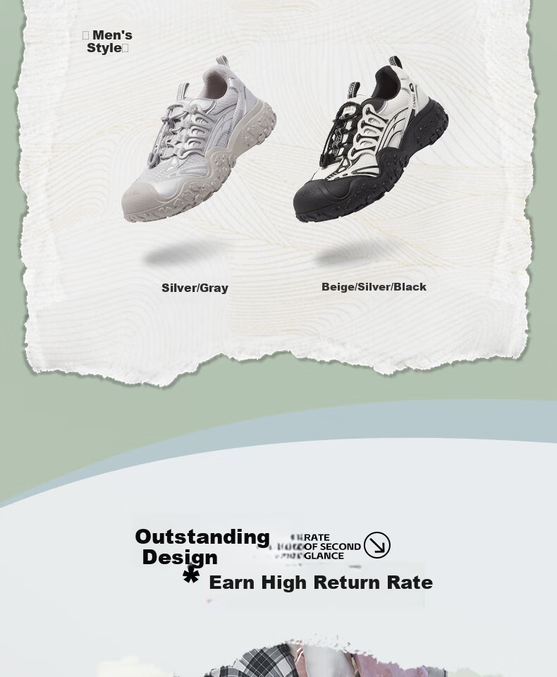 CAMEL [Wang Junkai's Style] Women's Hiking Shoes, Mechanical Version Outdoor Ugly-Cute Shoes, L25M202007, Silver/gray, Size 38 25
