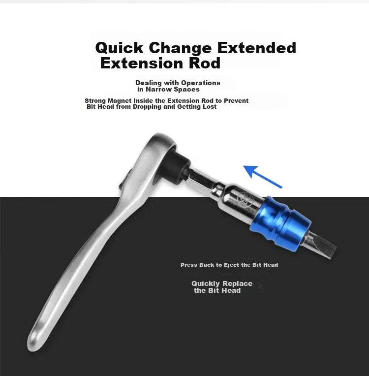 Jian Fukuoka Tool Household Portable Bidirectional Ratchet Wrench Precision Set with Multiple Screwdriver Bits Combination Kit 4