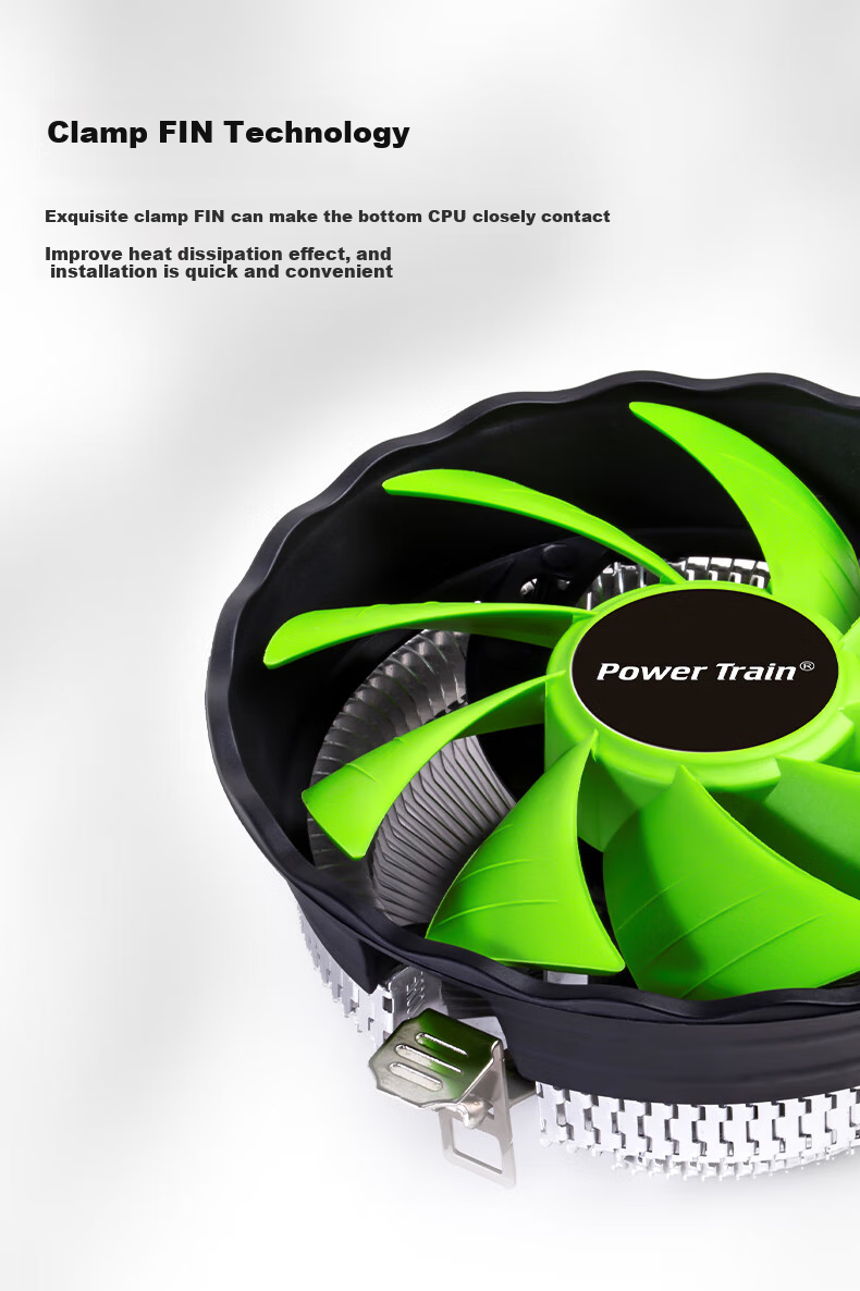 PowerTrain Knight DL120Q Low-Profile CPU Cooler for Desktop Computer, Air Cooling Fan for 1150/1151/1155/1156/1200/1700/AM4/AM3/AM2/FM2 Processors 5
