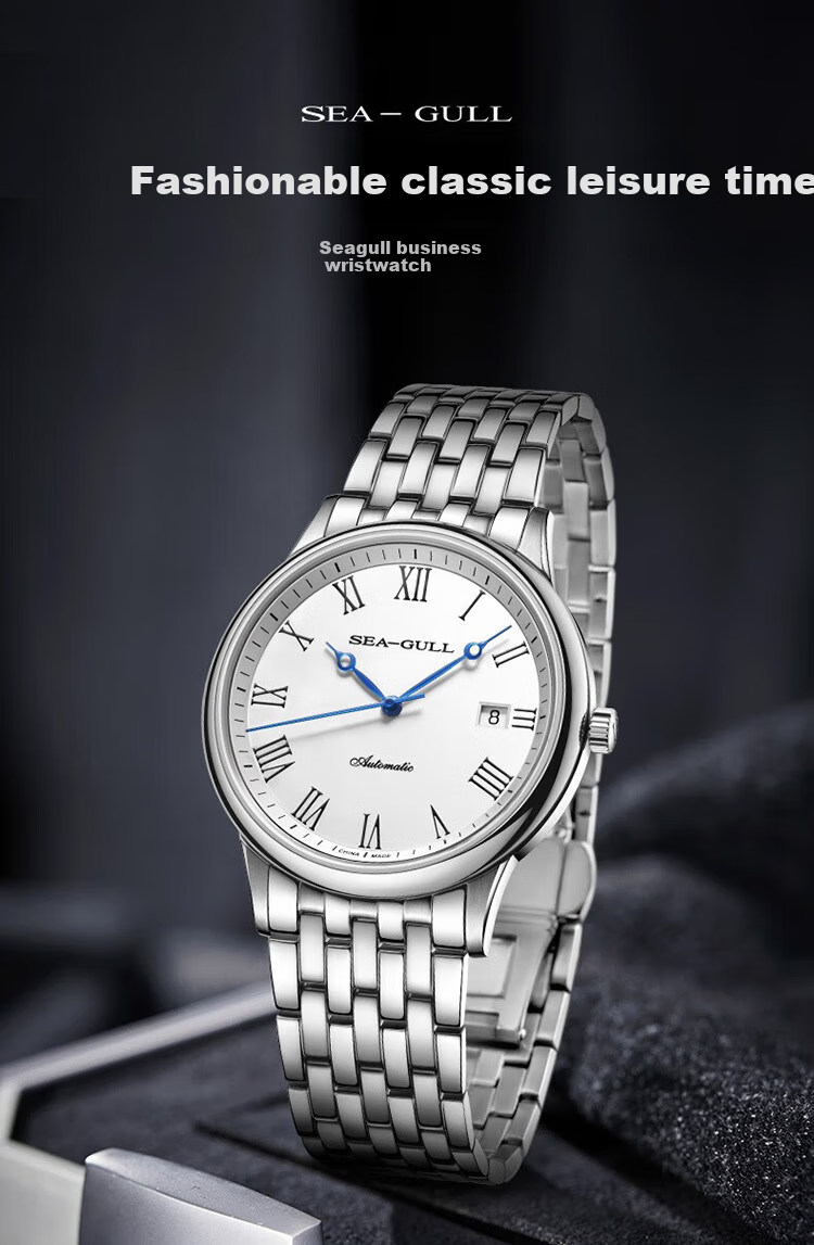SEAGULL Automatic Mechanical Watch for Men, Simple Calendar Men's Watch, Birthday Gift for Men, National Watch 819.13.1054 9