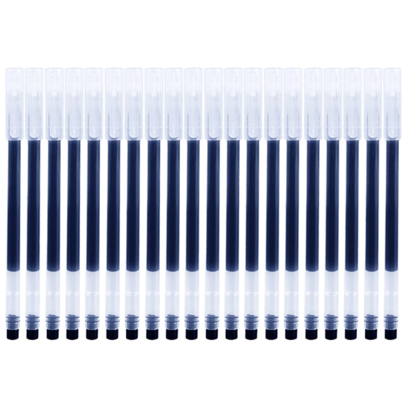 BEIFA 0.5mm Quick-Drying Full Needle Tube Black Gel Pen, for Students' Exam Practice, Blue 10 Pcs + Red 10 Pcs [Back to School Essential]