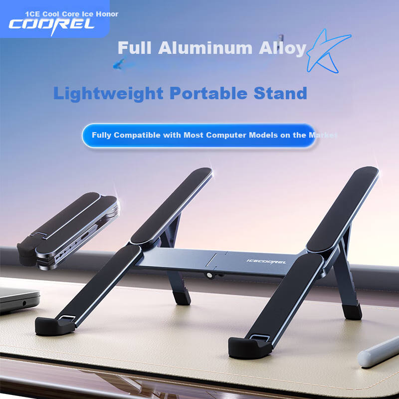 Подставка для ноутбука ICE COOREL X5, алюминиевая складная, вертикальная регулируемая, портативная, для Apple Mac Lenovo Huawei