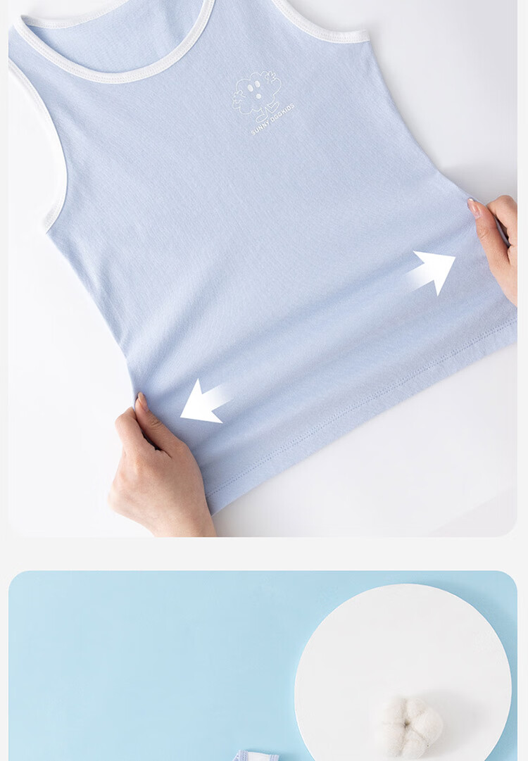 Dingguagua Children's Thin Cotton Undershirt Vest for Boys, Summer Lightweight Undershirt, Pack of 2, Combination Two 120 6
