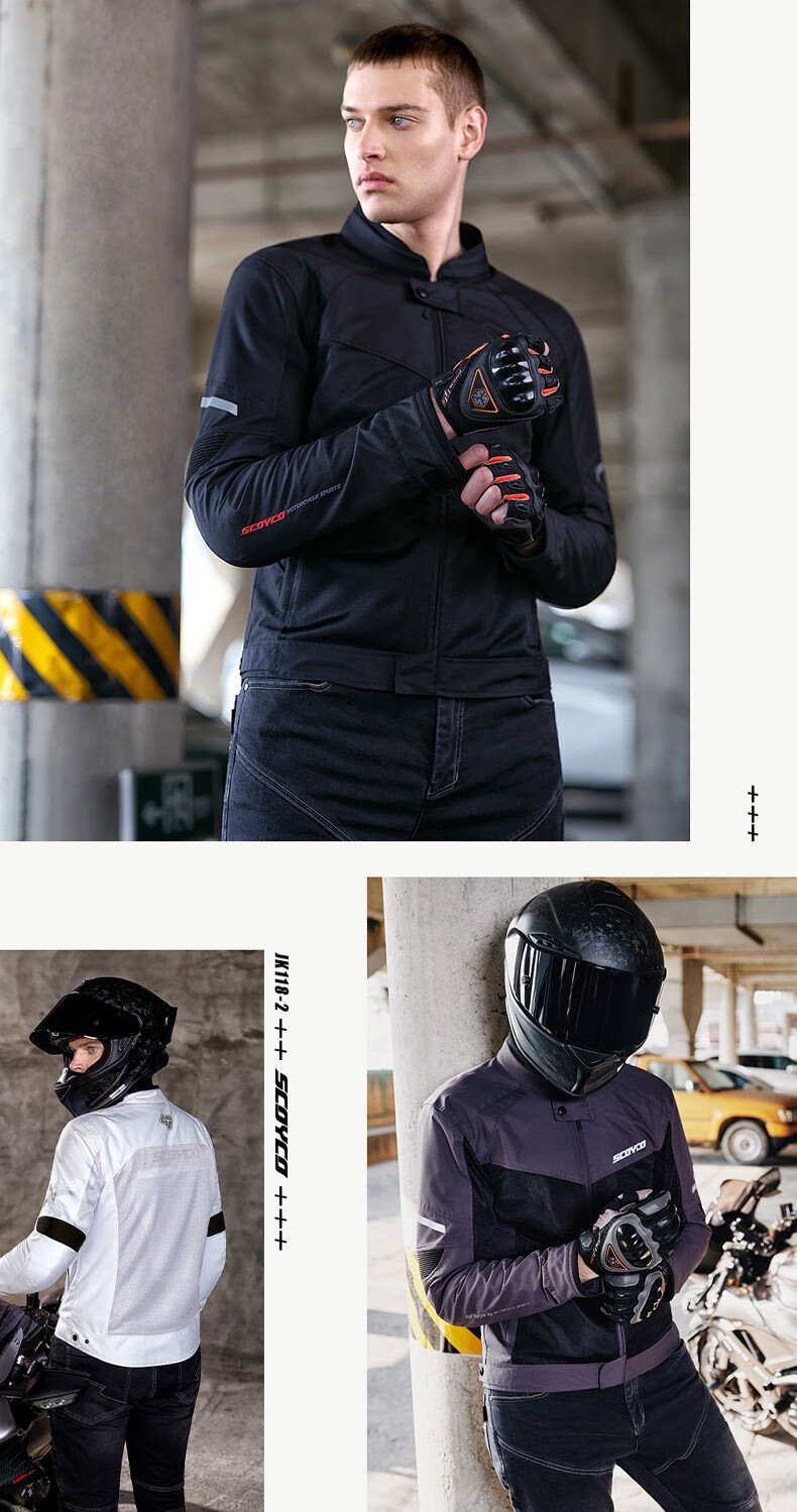 SCOYCO Motorcycle Summer Riding Suit, CE Protective Anti-Fall Motorcycle Jacket, Ventilated Breathable All-Season Daily Commute Motorbike Gear 20