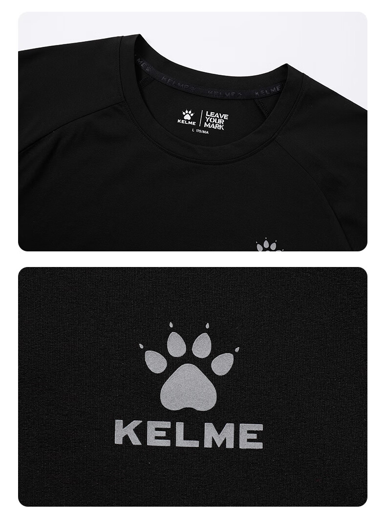 KELME Sports Long-Sleeve T-Shirt, Cotton-Feel Quick-Dry Top, for Running, Soccer Training, Long-Sleeve Sportswear, Moonlight Gray, 3XL 8
