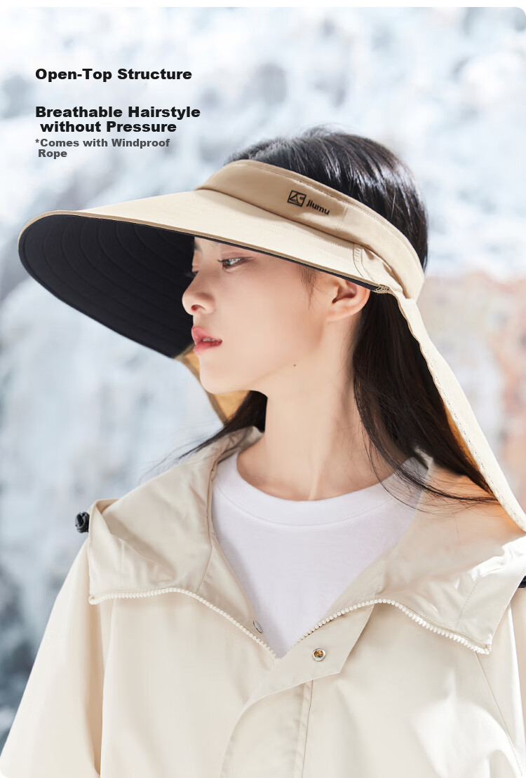 JIUMU Sun Protection Hat for Women, Sun Visor Cap, Sunhat, Open-Top Hat, Cool Hat, Summer Outdoor Face-Covering UV Protection Hat for Wome 7