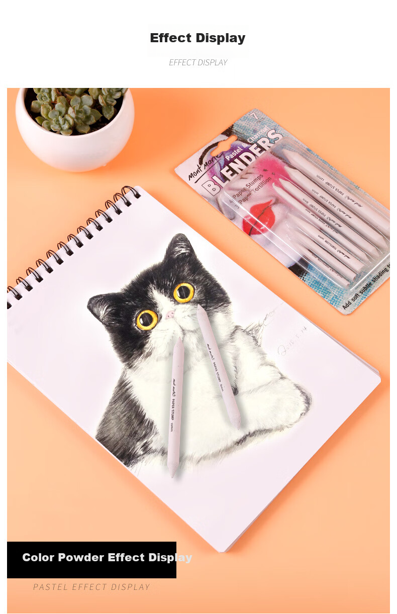 [Lowest Price Online] Mont Marte Sketching Blade Art Student Highlight Detail Shadow Blending Eraser Scraper Sketch Sponge Pen Replacement Head Eraser Blending Cotton MPN0228CN Sketching Markers Drawing 10