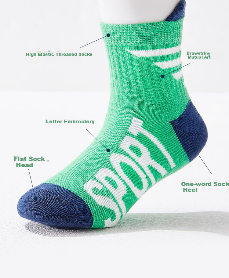 LangSha Children's Socks, Boys' Mid-Calf Cotton Socks for All Seasons, Casual Sports Short Socks for School-Age Kids, 5 Pairs Per Pack 8
