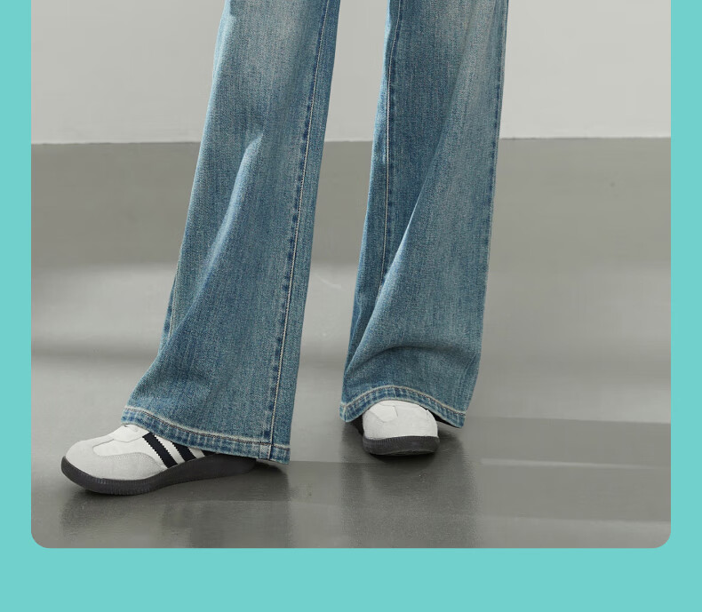 ESE-Y Straight-Leg Jeans for Women, New Spring 2025 Wide-Leg Trousers, Vintage Blue, Size 25 2