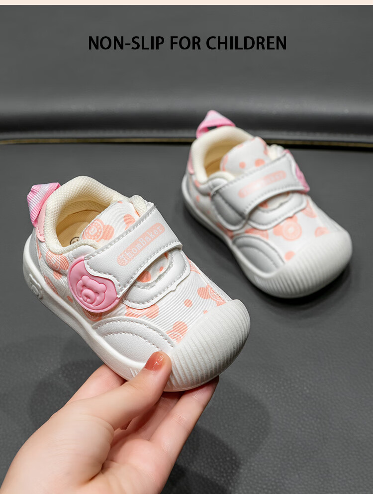 ThomBaker Toddler Shoes, Spring And Autumn Pre-Walking Shoes for Infants, Non-Slip Soft Sole Children's Shoes for Boys And Girls, Red Strawberry, Size 18 5