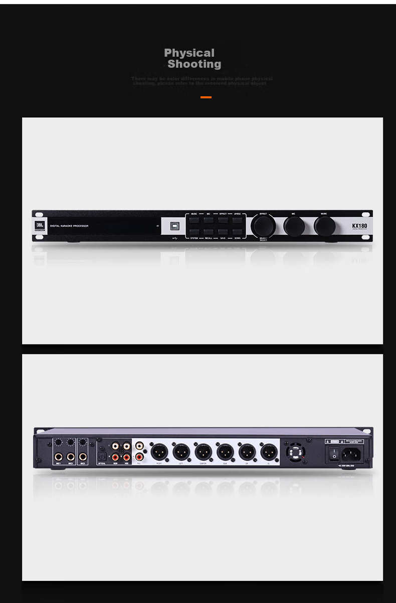 JBL KX180 Professional Digital Front-End Processor for KTV, Karaoke, Stage, Meetings, And Microphone Anti-Howling Audio Processor 4