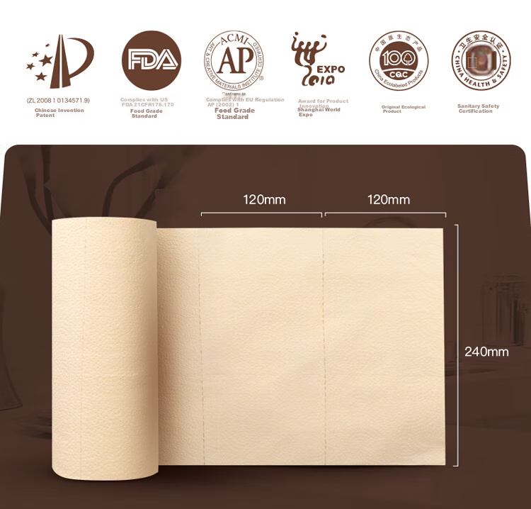 Quanlinbense Kitchen Paper Towels, 180 Sheets * 10 Rolls, Toilet Paper Rolls, Oil-Absorbing, Water-Absorbing, Food-Contact Cleaning, Stain-Removing, Gentle on Hands 10