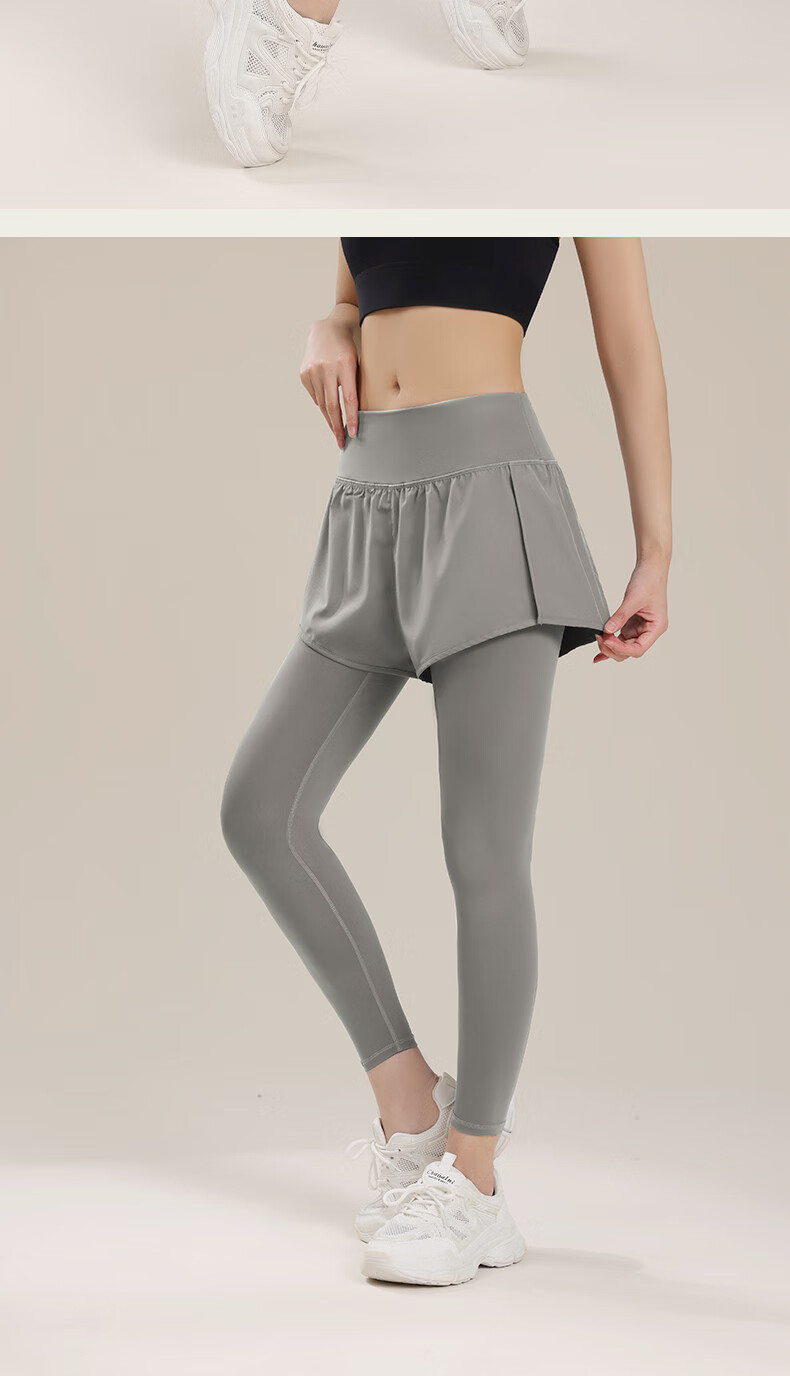 Free Style Women's Two-in-One Yoga Pants Spring Autumn Outdoor Sports Fitness Quick-Dry Pilates Training High-Waist Long Pants 13