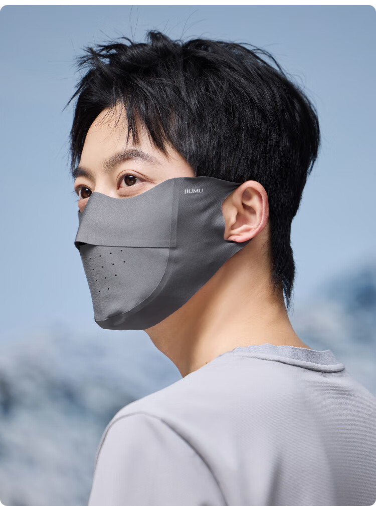 JIUMU Ice Silk Sun Protection Face Mask for Men And Women, Summer UV Protection, Sunshade, Cycling, 3D Eye Protection, Full Face UV Protection Mask 18