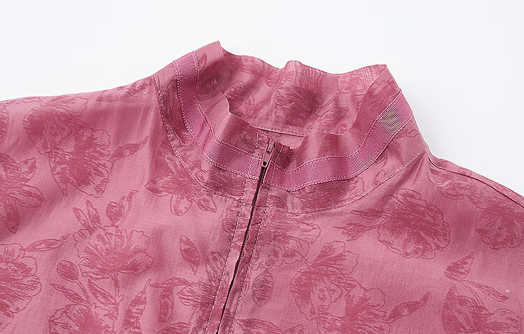 Dme [Elegant Gradient Print] Spring Lightweight Lyocell Drawstring Large Patch Pocket Elastic Cuff Sports Women's Jacket 6