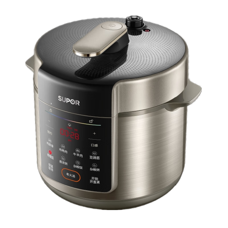 SUPOR 0 Coating Healthy Cooking 6L Large Capacity Electric Pressure Cooker High-Pressure Cooker Rice Cooker SY-60YC6003 Suitable for 6-8 People Top Cover Random Batch Delivery