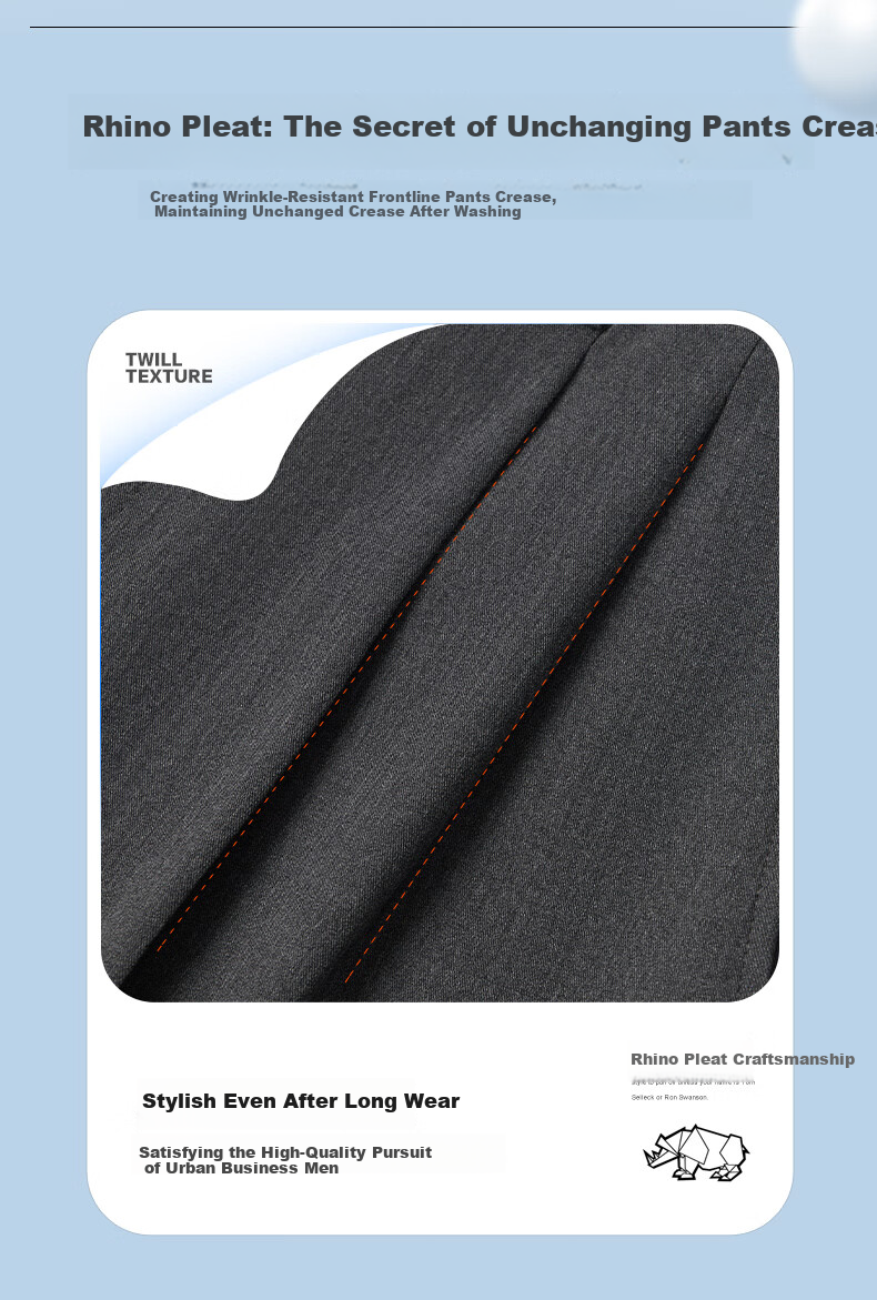 SEVEN [Xiniu Lei] Double Pleated Dress Pants for Men, Spring/summer 2026, Business Slim Fit, Crisp And Structured, Comfortable Blend Straight-Leg Trousers 34