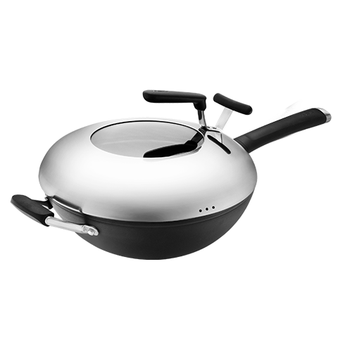 ASD Wok Dry-Burned for 27 Days without Breaking, Same Model Iron Wok without Coating, Cooking Pan, Stainless Steel Iron Pan, 34cm, Specially Designed for Gas Stoves