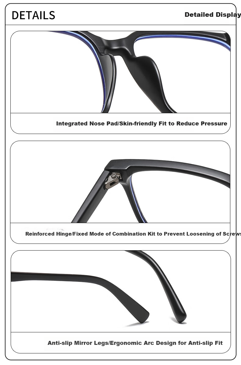 Baixiaoshe Blue Light Blocking Glasses-1962 [Gradient Frame], Retro Frame Anti-Radiation Unisex Non-Prescription Glasses 4