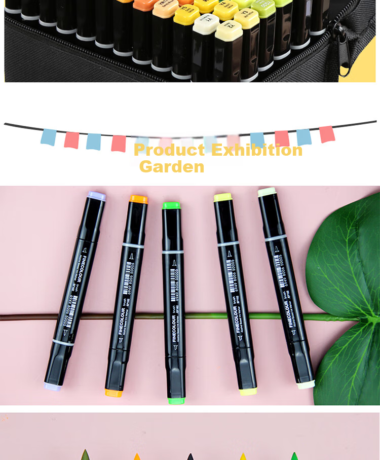 FINECOLOUR Third Generation Soft Tip Dual-Tip Marker Pen for Alcohol-Based Painting, Hand Drawing, Design - 270 Medium Gray Art Sketching Watercolor Pen, Aesthetic Drawing Tool 6