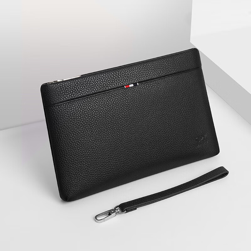SEPTWOLVES Men's Genuine Leather Small Zipper Clutch Wallet Large Capacity Practical Birthday New Year Gift for Boyfriend Husband