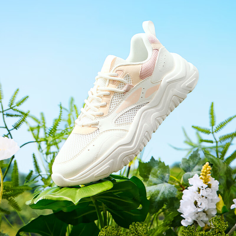 361° Women's Sports Shoes, Spring And Summer Mesh Thick-Soled Heightening Casual Commuter Dad Running Shoes for Women, 682426763F-5