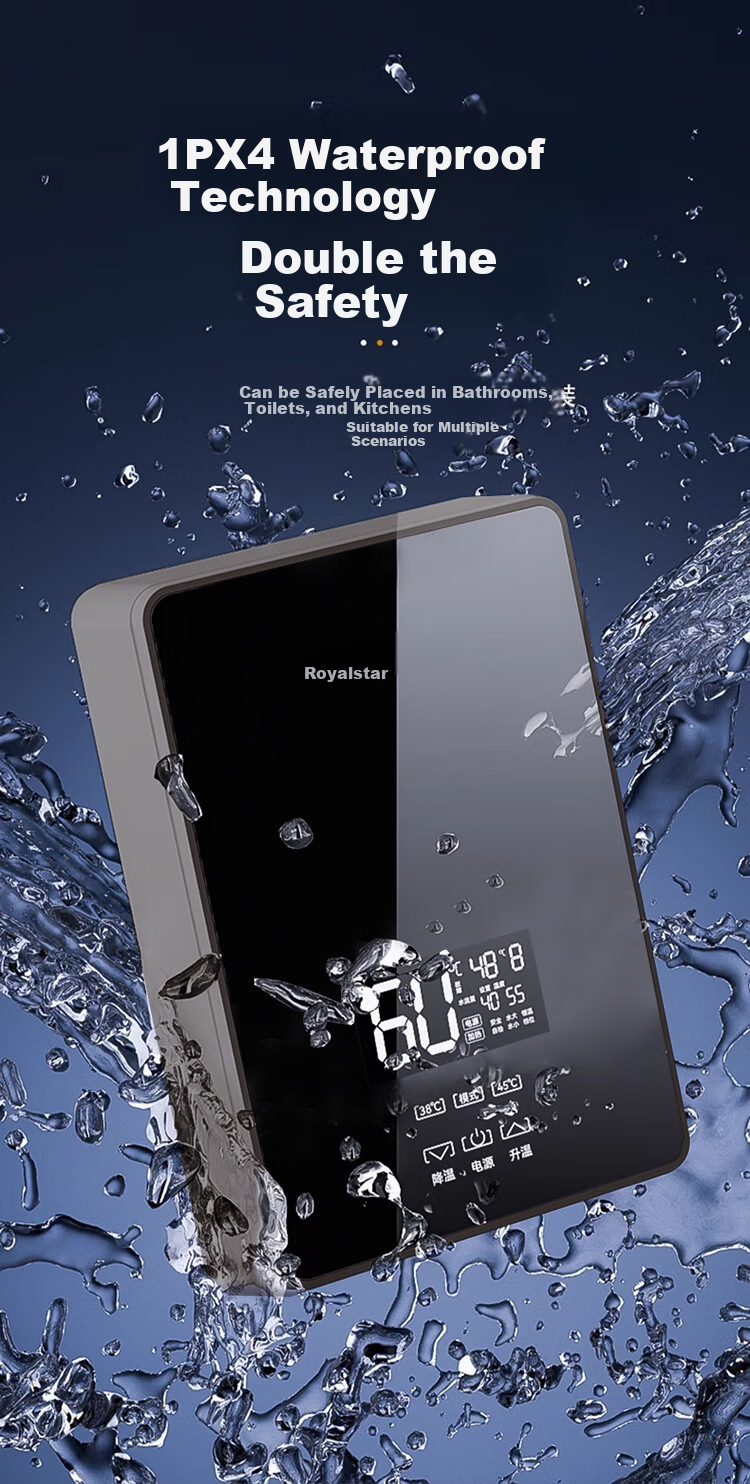 Royalstar Instant Electric Water Heater for Home Use, Fast Heating, Compact Kitchen Treasure, Bathroom Instant Heating, No Water Storage Required, Variable Frequency Constant Temperature, 6000W, Water And Electricity Separation + Unlimited Hot Water + Leakage Protection Switch 19