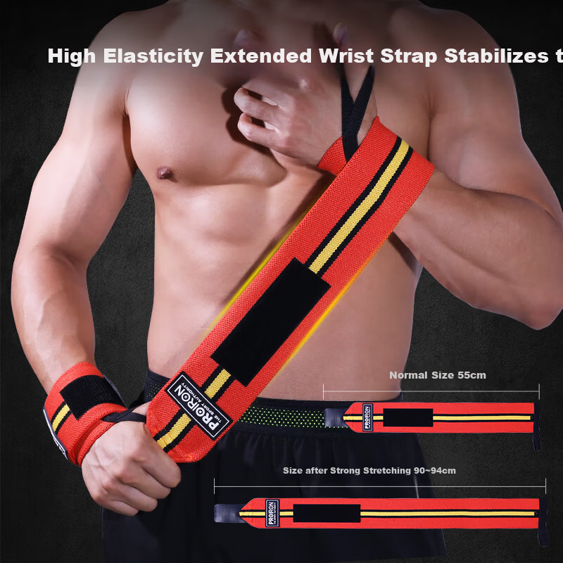 PROIRON Puli'ai Weightlifting Wrist Support, Professional Bench Press Fitness Wrap-Type Anti-Sprain Joint Fixation Wrist Brace, Lizard Orange