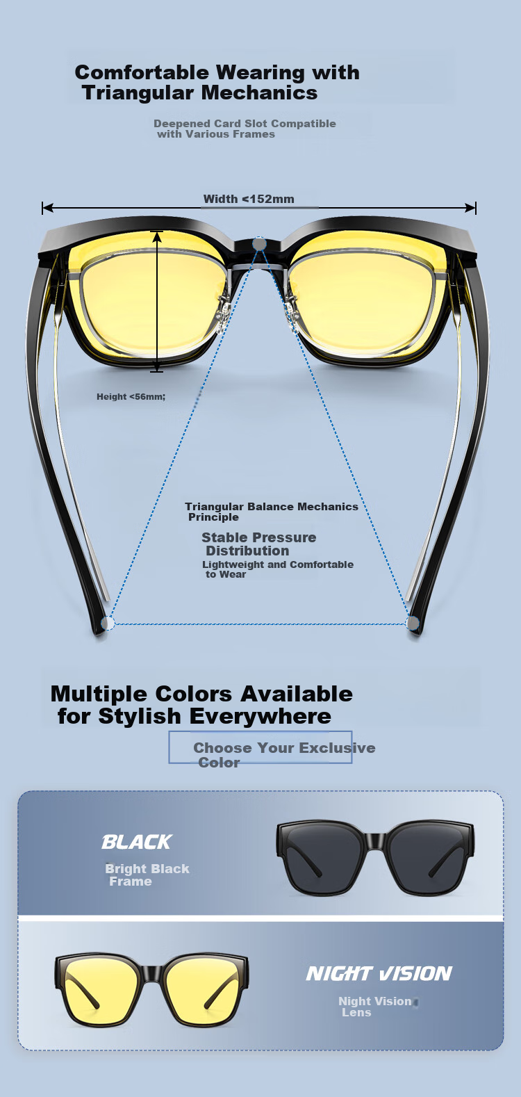 Bertha Day And Night Anti-Glare Glasses for Night Driving, Specialized for Male Drivers, Can Be Worn Over Prescription Lenses 11