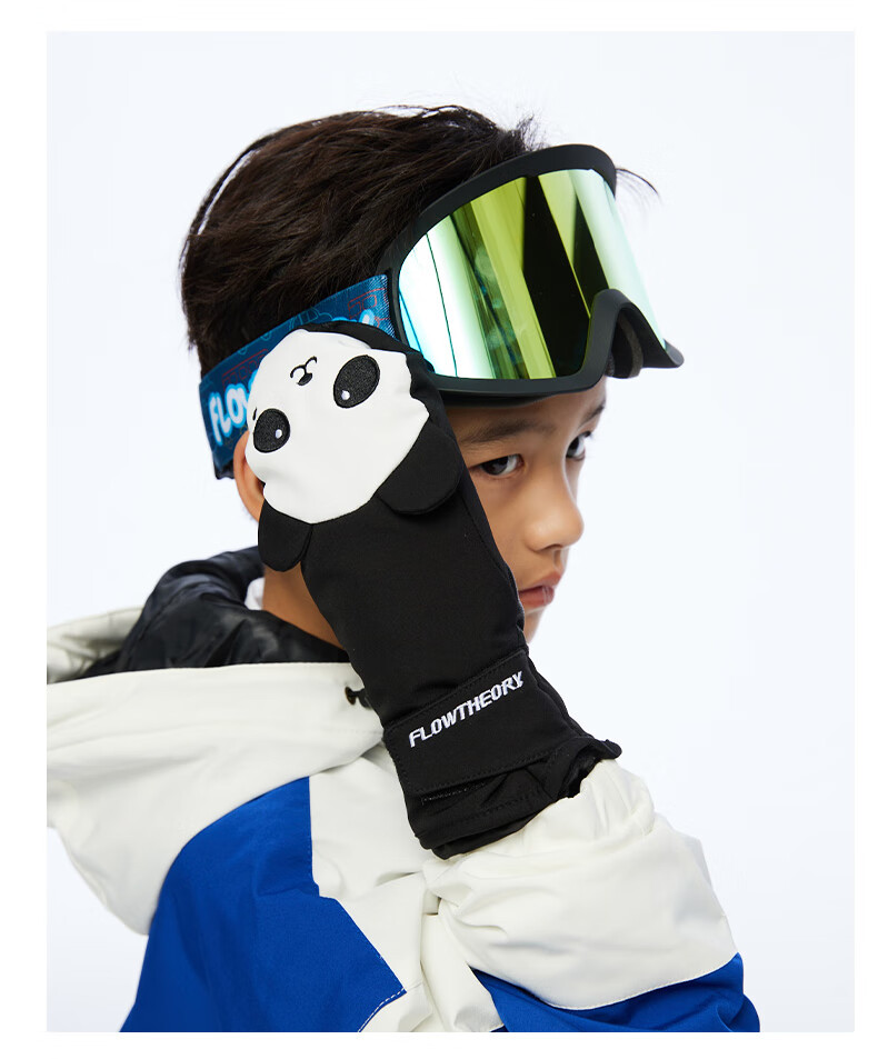 Flow Theory Waterproof Insulated Fleece-Lined Cute Cartoon Ski Gloves for Men and Women 6