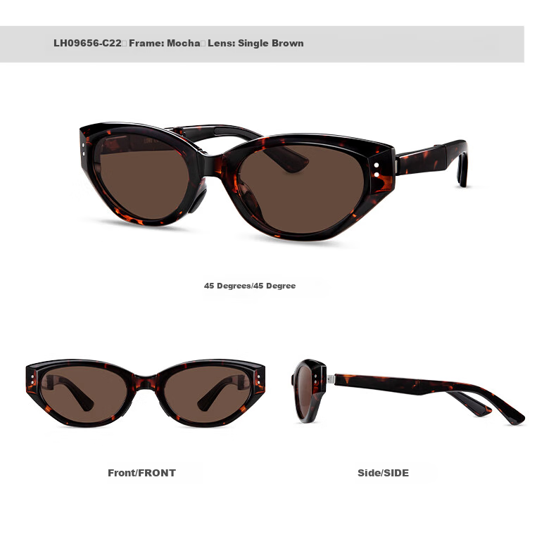 LOHO Foldable Cat Eye Sunglasses for Women, 2026 New Narrow Frame GM Polarized Sunglasses for Men, UV Protection LH09656 15