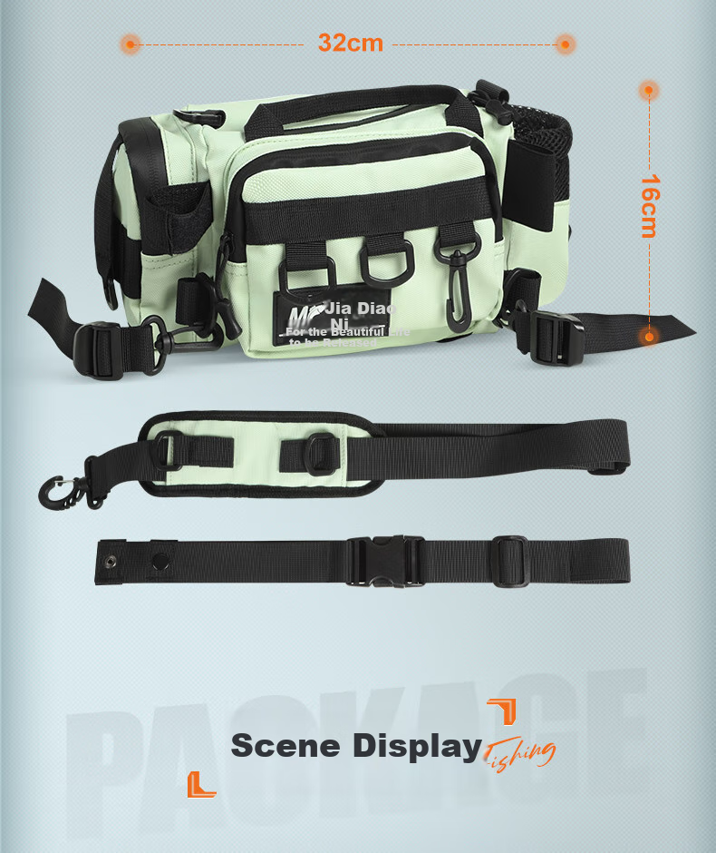 JIADIAONI Lure Fishing Bag, Multifunctional Waist Pack, Fishing Tackle Bag, Single Shoulder Crossbody, Specialized Lure Fishing Tackle Storage Bag 11