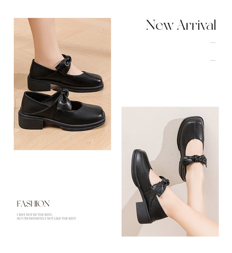 DAPHNE Bow Mary Jane Shoes for Women JK with Skirt Elegant British Style Design Sophisticated Flats Black Size 36 7