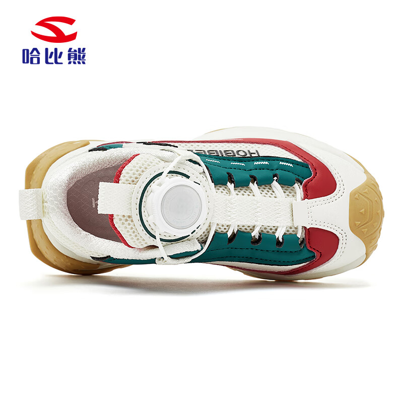 HOBIBEAR Kids Sports Shoes Spring and Autumn Fashion Boys Running Shoes Girls Sports Shoes Model 512005 White Red Size 35