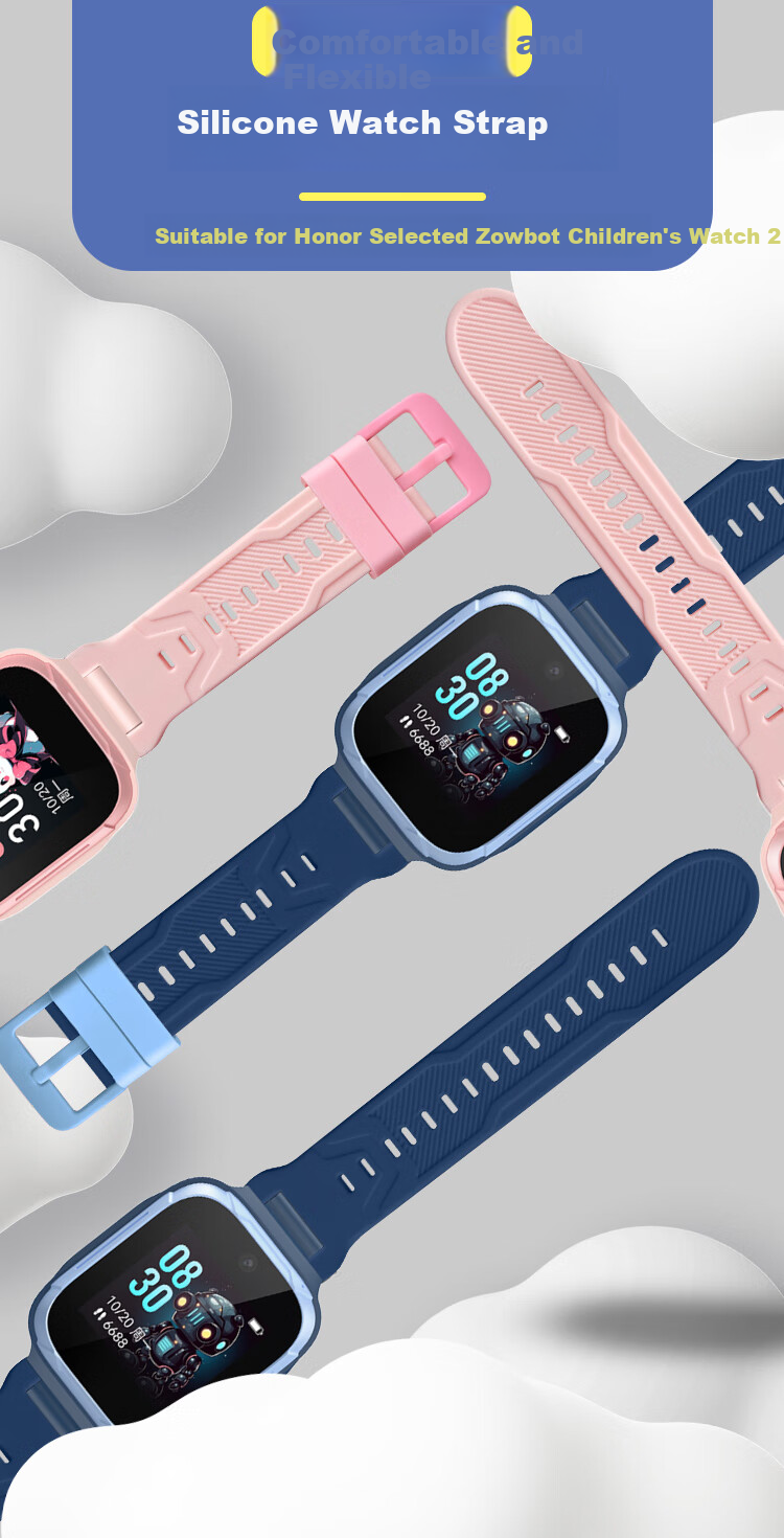 Freeson Compatible with Honor Zowbot Children's Watch 2 Strap, Smart Phone Watch Replacement Wristband, Sports Band, Breathable And Waterproof [Screw Set], Dawn Blue 1